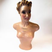 Large advertising mannequin / plaster bust of a woman, in a French Art Deco 1930/40s style. '