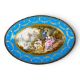 A large oval dish ornately decorated in the manner of Sevres porcelain, featuring a male and three - Image 1 of 9