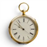 18ct gold open face pocket watch, Chester hallmark, J Hargreaves Liverpool, late 19th century,