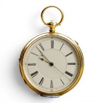 18ct gold open face pocket watch, Chester hallmark, J Hargreaves Liverpool, late 19th century,