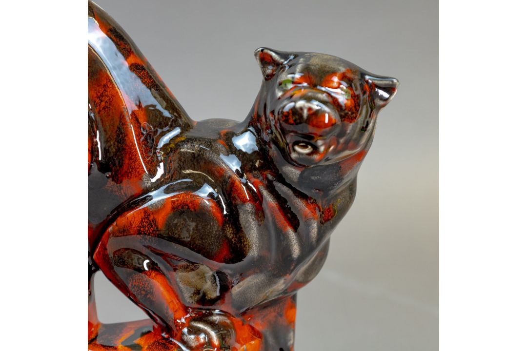 Anita Harris, stunning black & grey Cougar figurine with reactive glazes. Gold signed. H28cm - Image 2 of 7