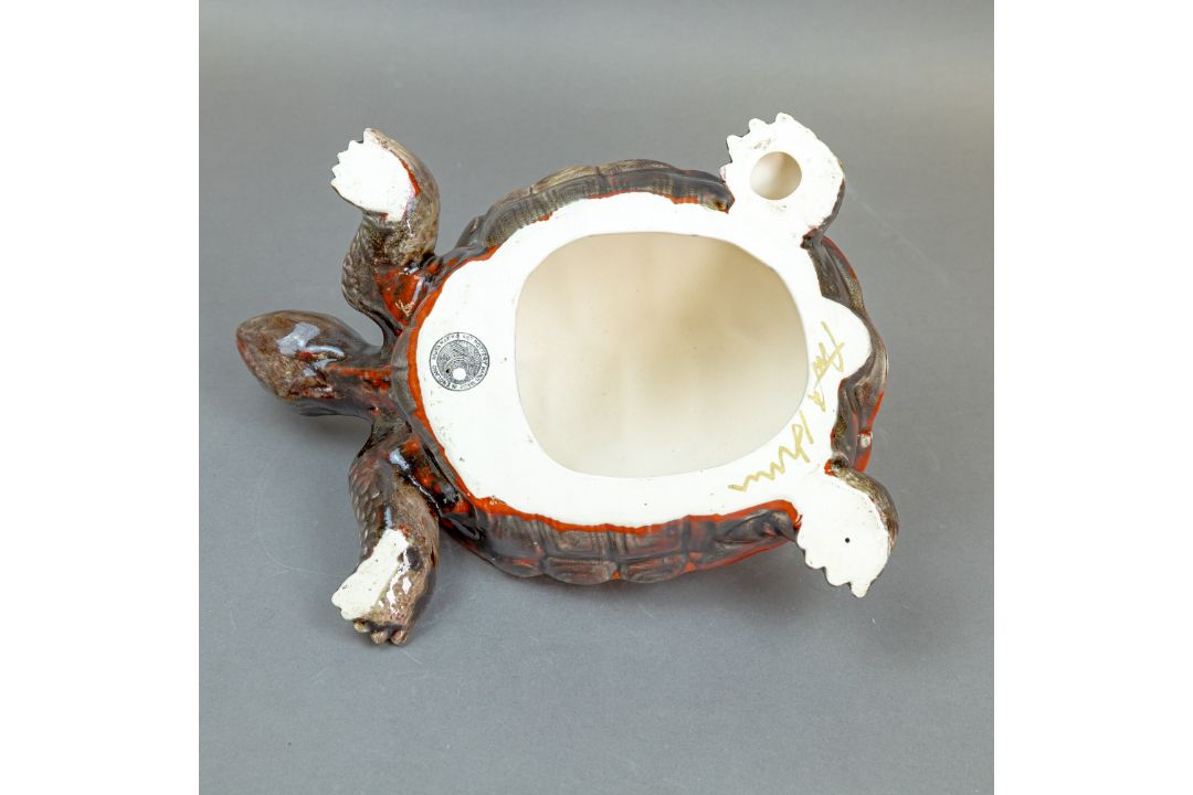 Anita Harris, extra large model of a Tortoise with blue mountain glaze L35cm. Gold signed. - Image 7 of 7