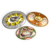 A collection of 18th and 19th century porcelain tea pot lids, in various patterns from different