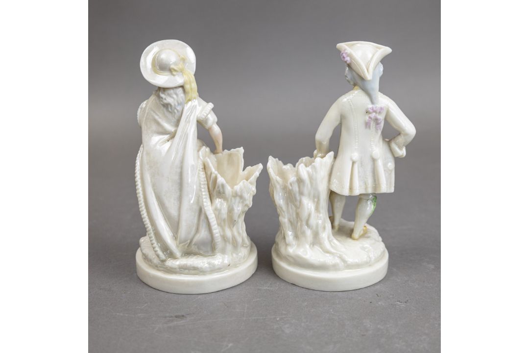 A group of ceramic pieces to include a pair of figures, boy & girl, both plainly decorated but - Image 8 of 12
