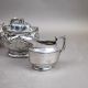 Late 19th/early 20th century ceramic chrome Lustre glaze tea pot, covered hexagonal, fluted sugar - Image 6 of 10