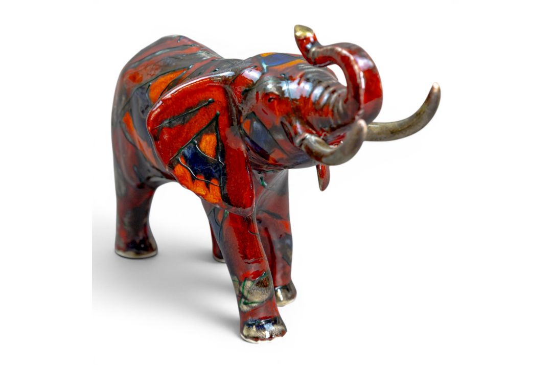 Anita Harris, stunning model of an Elephant with reactive glazes H13cm x L21cm. Gold signed. - Image 1 of 7