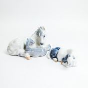 Royal Copenhagen Porcelain horses to include:- Mare with Foal No:4698 together a with Shetland