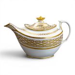 Late 18th/early 19th century porcelain tea pots, of various body shapes and matching lids, by