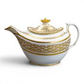 Late 18th/early 19th century porcelain tea pots, of various body shapes and matching lids, by