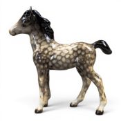 Rare Beswick rocking horse grey foal - stood square. Model no. 1084. Height 12cm