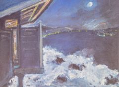 Sarah Churchill (1914-1982), lithograph titled Malibu at Night, limited edition no. 208 of 775. (