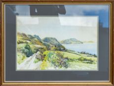 Reginald George HAGGAR, (1905-1988), watercolour painting of Bradda Head and the Calf of man from