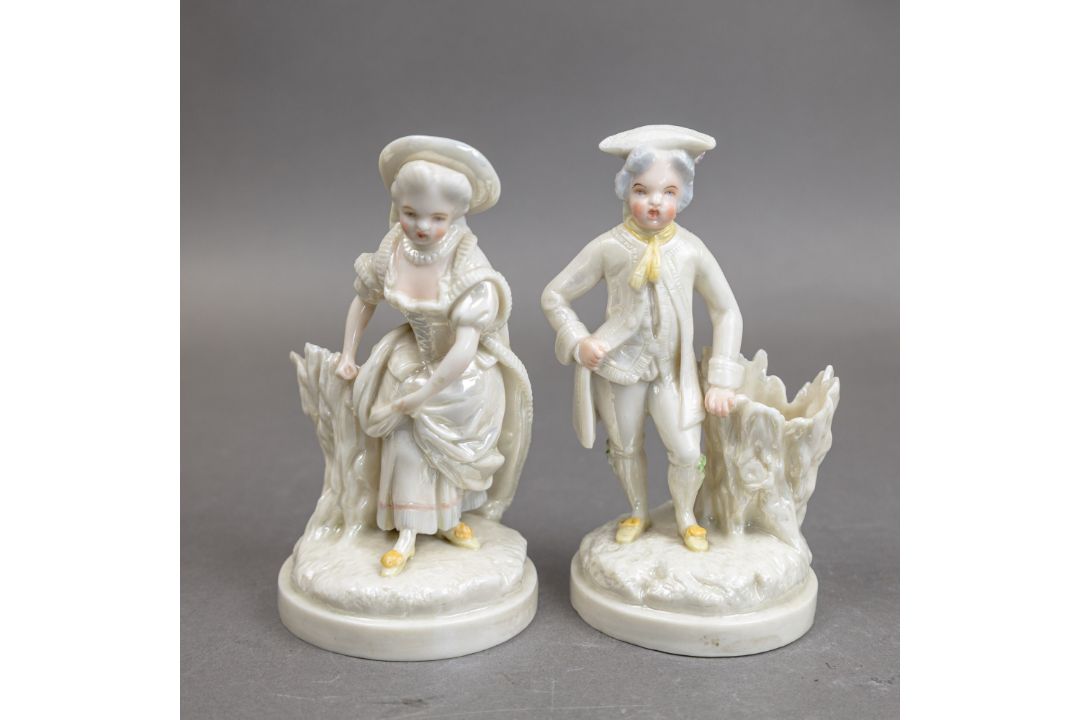 A group of ceramic pieces to include a pair of figures, boy & girl, both plainly decorated but - Image 7 of 12