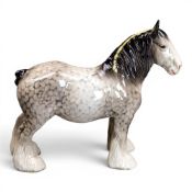 Beswick Shire horse model 818, in rocking horse grey colourway, h.21cm.