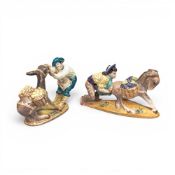 Beswick figures Spaniard Pushing Donkey, model 1224 and Spaniard Pulling Donkey, model 1223, h.11.