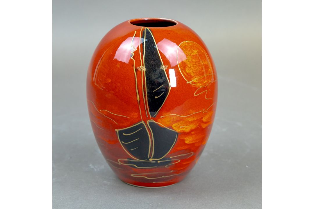 Anita Harris Sailing Home Delta vase H15cm. Gold signed. - Image 4 of 6