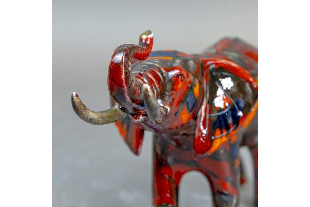 Anita Harris, stunning model of an Elephant with reactive glazes H13cm x L21cm. Gold signed. - Image 5 of 7