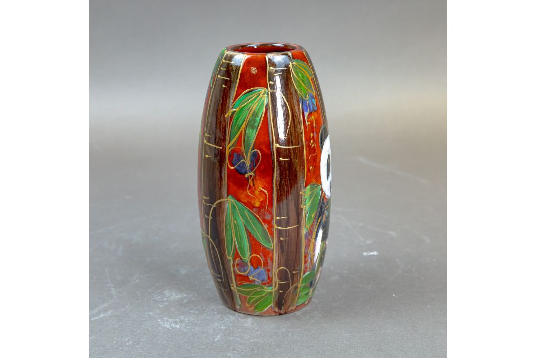 Anita Harris Panda Skittle vase H17cm. Gold signed. - Image 4 of 5