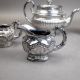 Late 19th/early 20th century ceramic chrome Lustre glaze tea pot, covered hexagonal, fluted sugar - Image 9 of 10