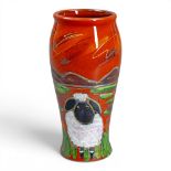 Anita Harris Valais Black nosed Sheep Bella vase H17cm. Gold signed.