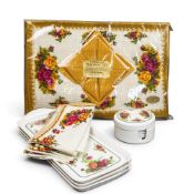Royal Albert Old Country Roses selection of household accessories to include: Napkins, trays,