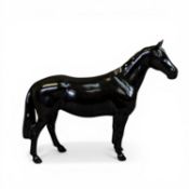 Beswick Huntsman's horse in rare dark Chocolate satin matt, model no.1484, h.17cm.