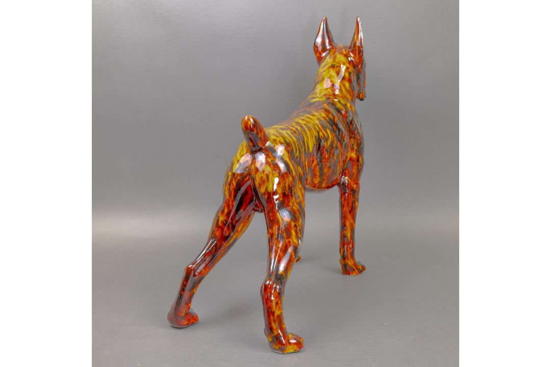 Anita Harris, huge impressive fireside model of an American Boxer Dog, H46.5cm x L49cm, Gold - Image 8 of 13