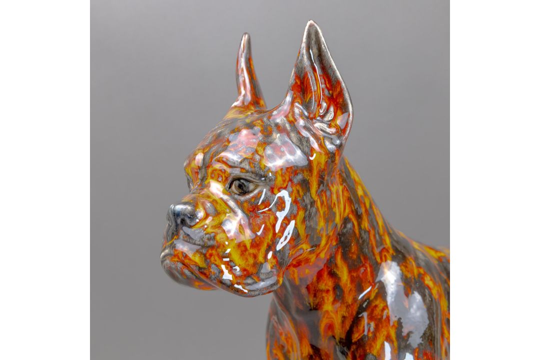 Anita Harris, huge impressive fireside model of an American Boxer Dog, H46.5cm x L49cm, Gold - Image 4 of 13