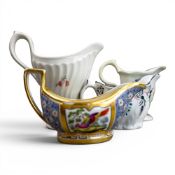 Assorted collection of 19th and 20th century decorative porcelain jugs, small vases and small lidded