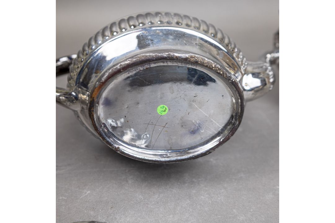 Late 19th/early 20th century ceramic chrome Lustre glaze tea pot, covered hexagonal, fluted sugar - Image 10 of 10