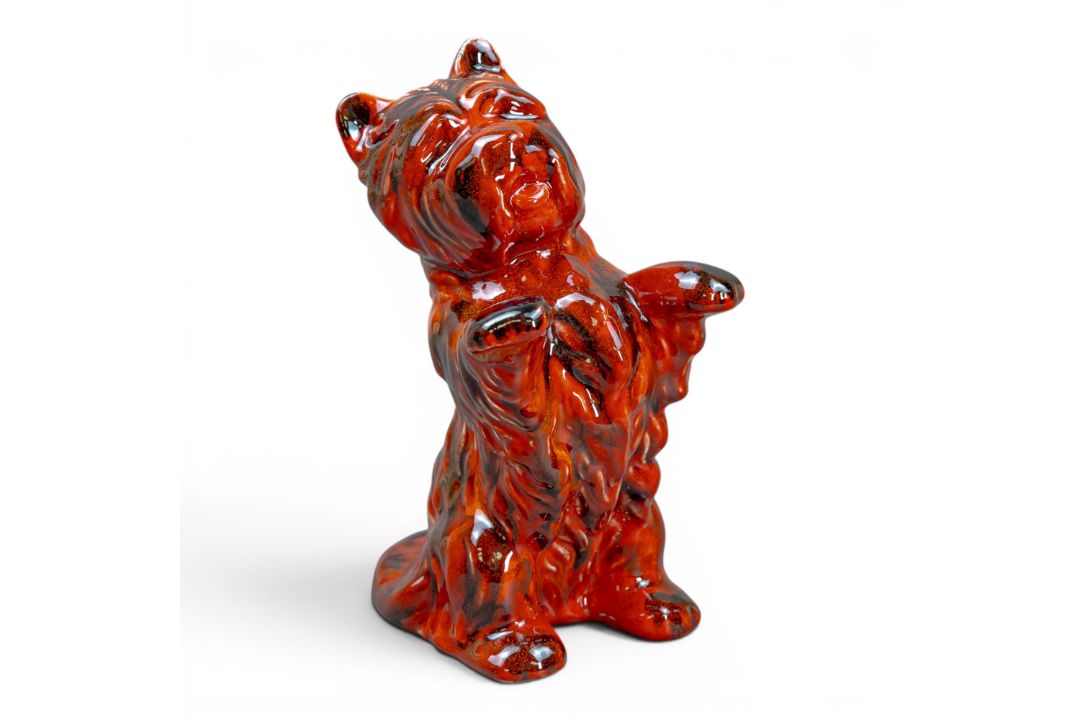 Anita Harris Flambe begging Westie / West Highland type Dog H19cm. Gold signed. - Image 1 of 6