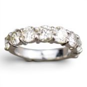 3.2ct natural 8 stone diamond half hoop ring with recent insurance valuation stating colour J/K,