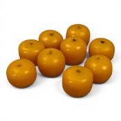 Large Butterscotch amber beads, nine graduating beads, largest bead 2.25 x 2.25cm, 117.5g.