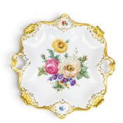 An Alka Kunst Bavarian Porcelain two handled serving plate, ornately gilded and decorated with a