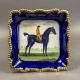 Royal Worcester square bowl depicting a race horse and jockey, by artist Harry Davis, cobalt blue - Image 2 of 8