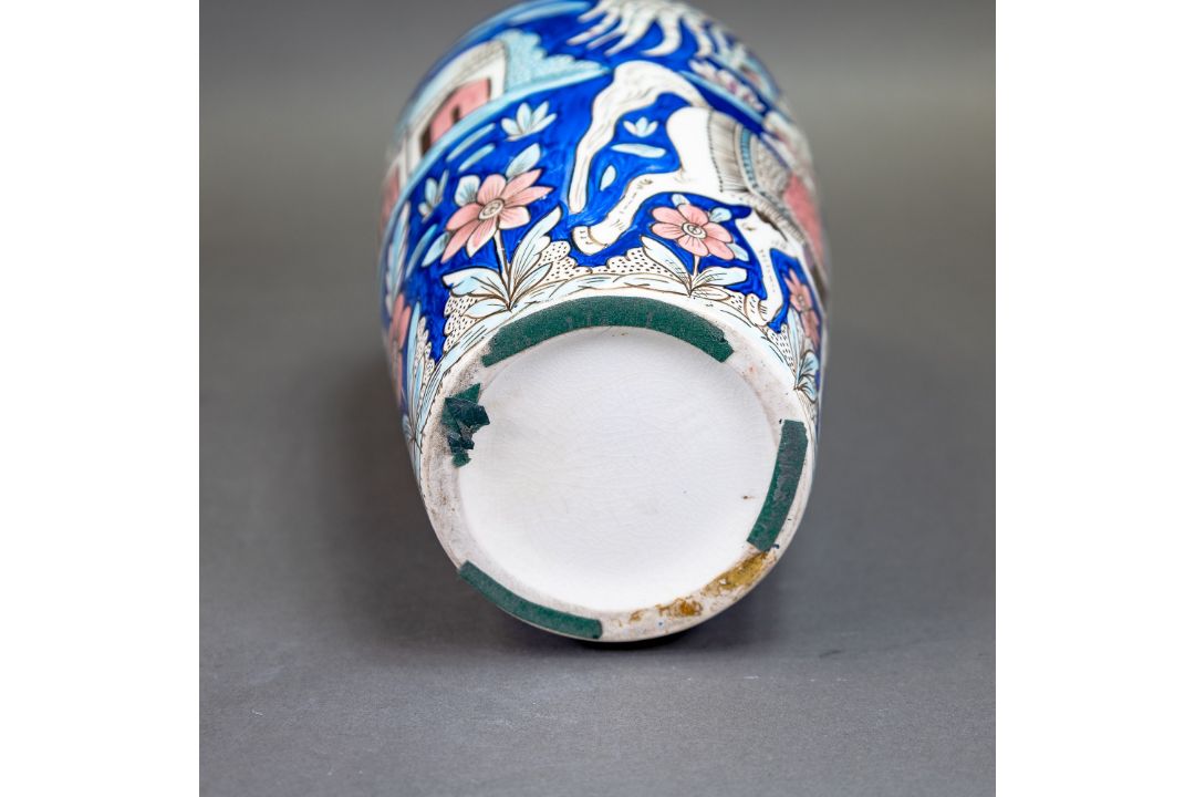 Wade prototype vase, decorated in a Persian/middle eastern style with a figure on horse back with - Image 7 of 7