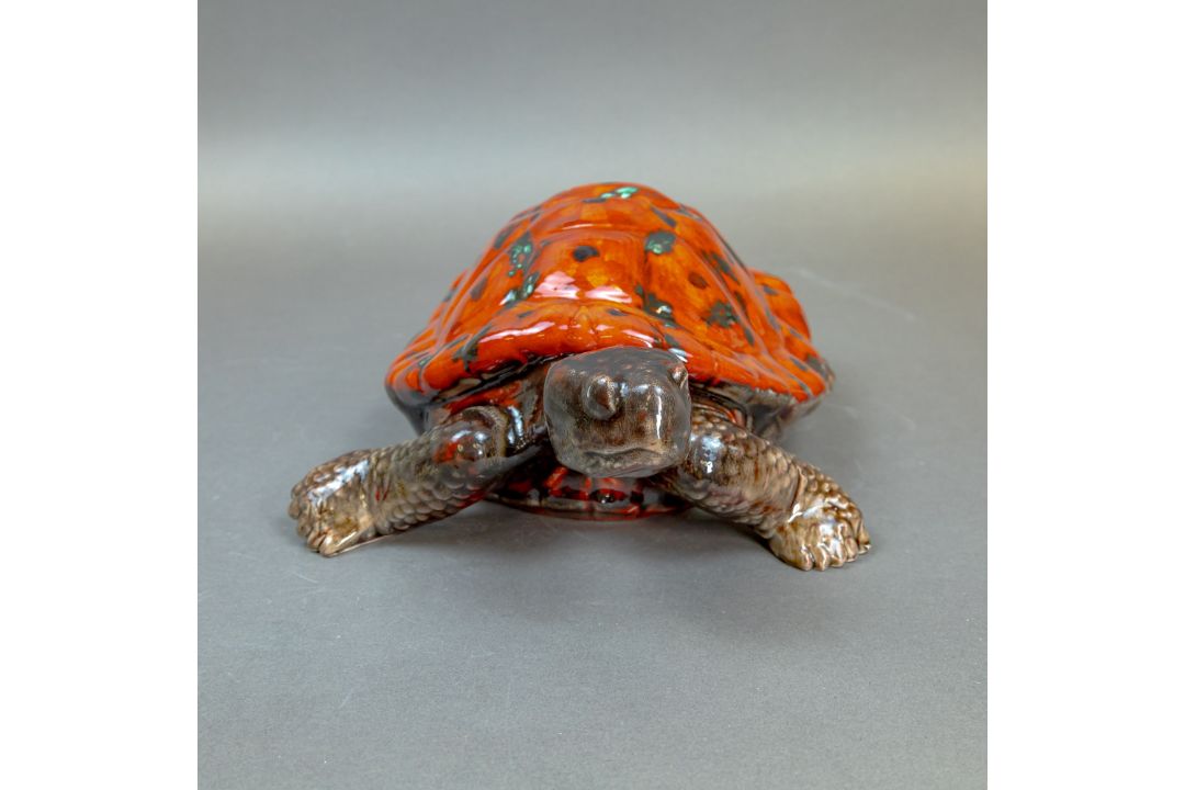 Anita Harris, extra large model of a Tortoise with blue mountain glaze L35cm. Gold signed. - Image 3 of 7