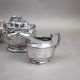 Late 19th/early 20th century ceramic chrome Lustre glaze tea pot, covered hexagonal, fluted sugar - Image 5 of 10
