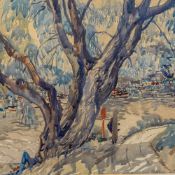 Reginald George HAGGAR, (1905-1988), watercolour painting of path and woodland scene, 36 x 54cm.