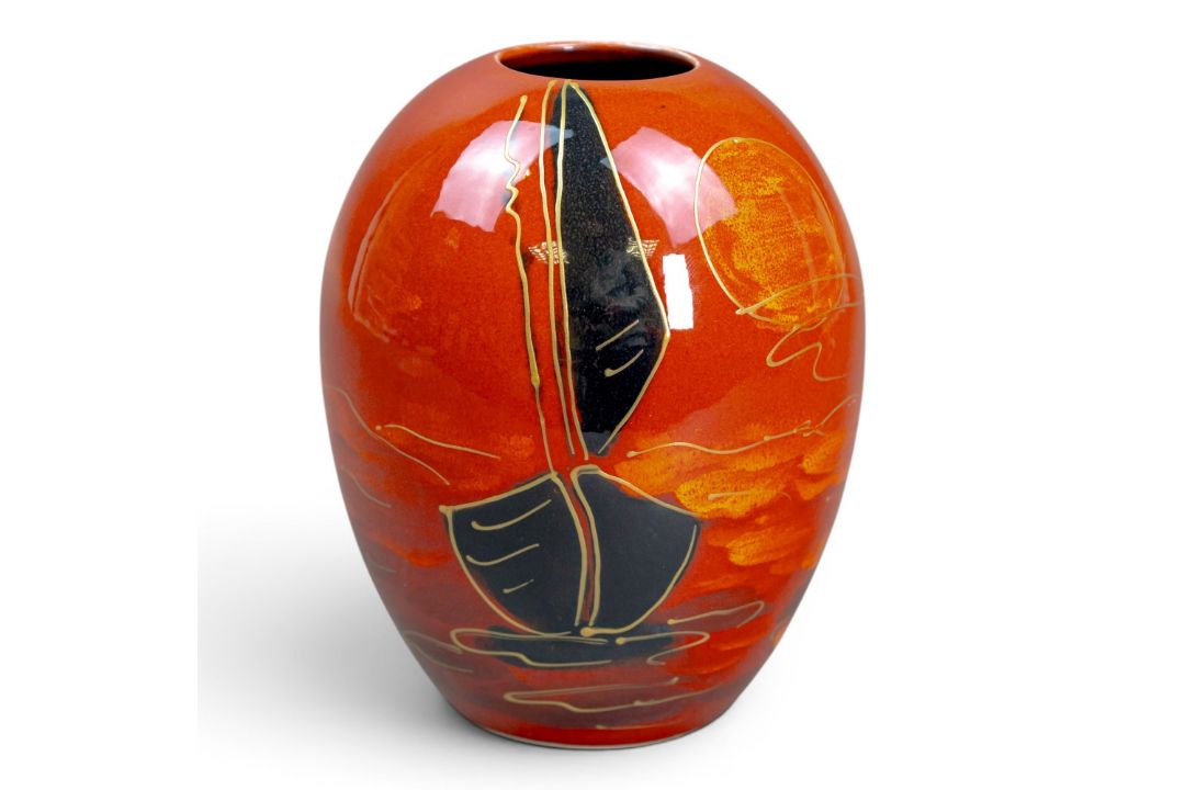 Anita Harris Sailing Home Delta vase H15cm. Gold signed. - Image 1 of 6