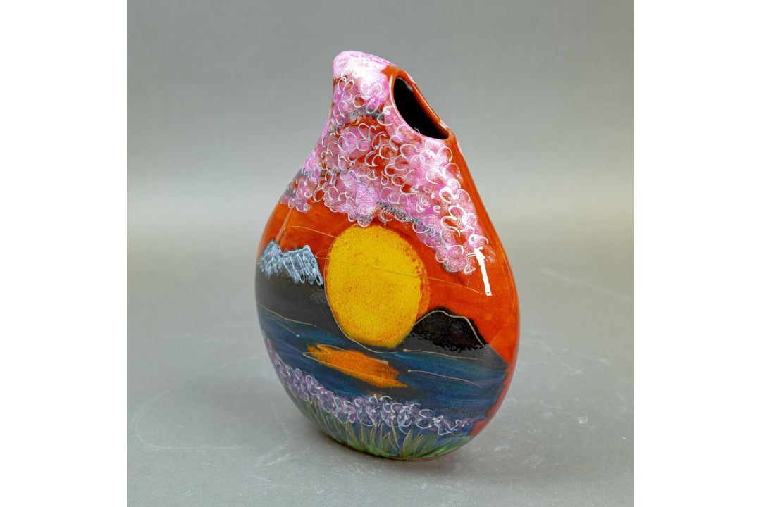 Anita Harris Cherry Blossom Teardrop vase H32cm. Gold signed. - Image 2 of 6