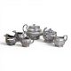 Late 19th/early 20th century ceramic chrome Lustre glaze tea pot, covered hexagonal, fluted sugar - Image 1 of 10