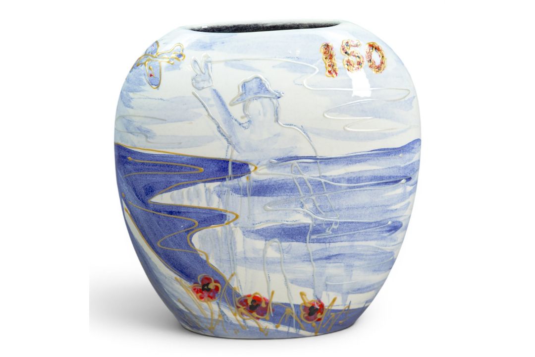 Anita Harris Churchill Anniversary 150 Purse vase H12cm. Gold signed. - Image 1 of 5
