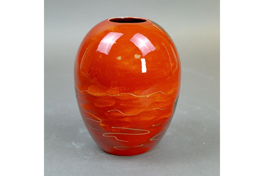 Anita Harris Sailing Home Delta vase H15cm. Gold signed. - Image 3 of 6
