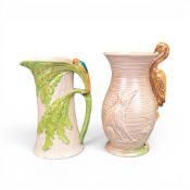 Early 20th century Burleigh Ware ceramic jugs, featuring Fox & Stork design on beige ground, 5360,