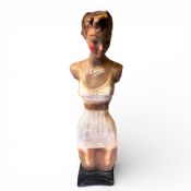 Christian Dior style 'Liane' plaster mannequin presented on a black plinth wearing Art Deco era late
