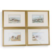 Pure silk woven pictures, limited editions depicting the seasons, Spring and Autumn numbered 672A