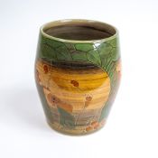 Dennis China Ware, a hand-decorated vase depicting a monkey carrying her baby, designed by Sally