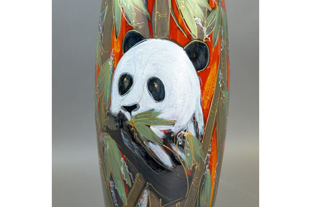Anita Harris Prestige Giant Panda Havana vase H50cm, RRP £495. Gold signed. - Image 2 of 9