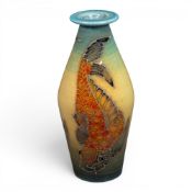 Dennis China Works miniature vase, decorated with carp, designed & initialled by Sally Tuffin, h.